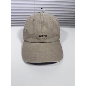 H&M "WORK" Embroidery Khaki/Brown Cotton Baseball Cap